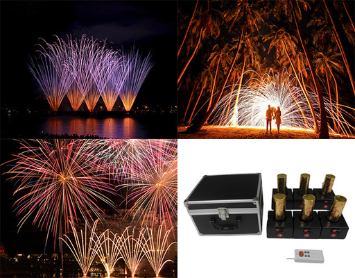 12 10 Kanalen 500m Fan Vuurwerk Fontein Machine Vuurwerk Installatiesysteem Draadloze besturing