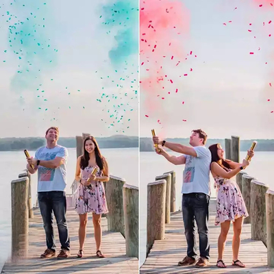 Stageli Handheld Wedding Confetti Cannon Biologisch afbreekbaar Geslacht onthullen Poppers