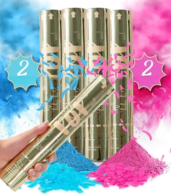 Pink Party Time Confetti Shooter biologisch afbreekbaar voor verjaardagsbruiloft