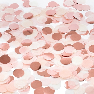 Roze cirkel weefselpapier confetti viering bruiloft verjaardagsfeest
