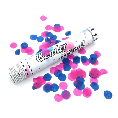 Geslacht onthullen feest Confetti kanon biologisch afbreekbare lucht gecomprimeerde Popper in blauw en roze