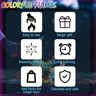 Kleur Magisch poeder Vuur 10 x 10 g Magisch vlam Kleurrijk vuur poeder Neon vlammen