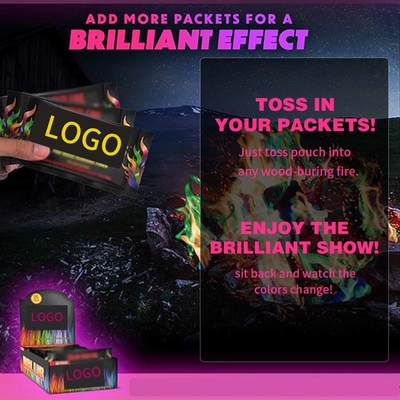 Mystisch effect Magisch poeder levendige gekleurde vlammen vreugdevuren kampeerkamino's kerstfeesten nieuwjaar vuurwerk