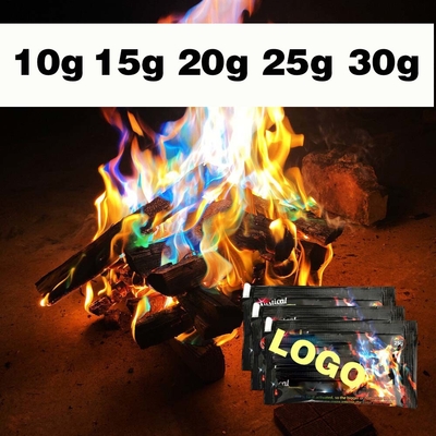 10g/25g Kleurrijk Vuur Vlammen Poeder Vuur Kampvuur Pyrotechniek Vlammen Trick Voor buiten Kamperen Picnics