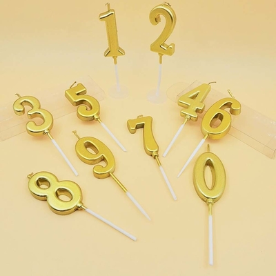 Creatief Goud Zilver Diamant Oppervlak Digitaal Kaars Verjaardagsfeest Taart Decoratie