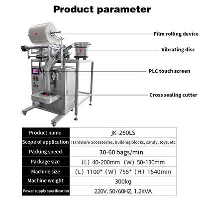 Volledig automatische schroefverpakkingsmachine Twee vibratoren bakken Hardware Bolt Nagel schroef teling zak verpakkingsmachine