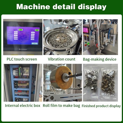 Volledig automatische schroefverpakkingsmachine Twee vibratoren bakken Hardware Bolt Nagel schroef teling zak verpakkingsmachine