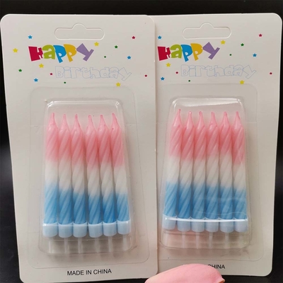Gradient Kleuren Spiral Stick Verjaardagstaart Kaarten 2 Kleuren Print Metode