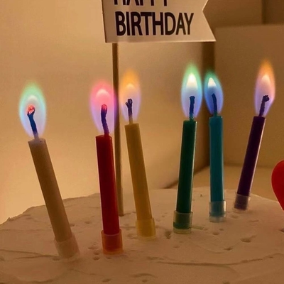 12 Tellen gekleurde vlammen verjaardagstaart kaarsen geen geur perfect voor je verjaardag