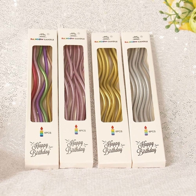 Gouden draad Curve kaarsen Zilveren verjaardag taart kaarsen Verjaardag feest decoraties