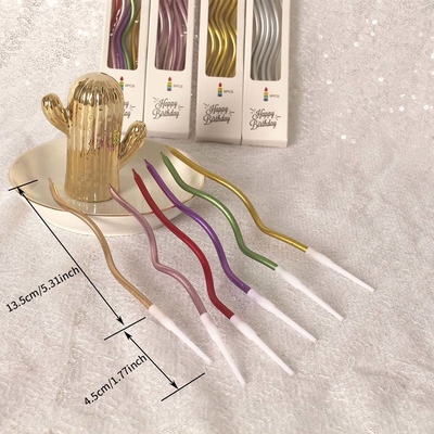Gouden draad Curve kaarsen Zilveren verjaardag taart kaarsen Verjaardag feest decoraties