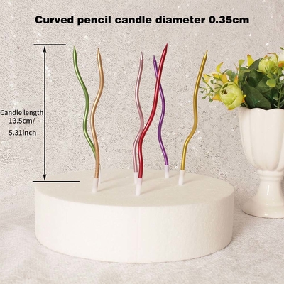 Gouden draad Curve kaarsen Zilveren verjaardag taart kaarsen Verjaardag feest decoraties
