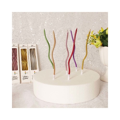 Gouden draad Curve kaarsen Zilveren verjaardag taart kaarsen Verjaardag feest decoraties