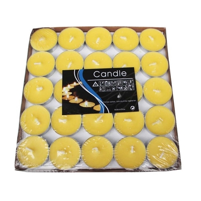 Kleurrijke thee licht kaars voor thuis en bruiloft in een enkel pakket maat 4X4X2 cm