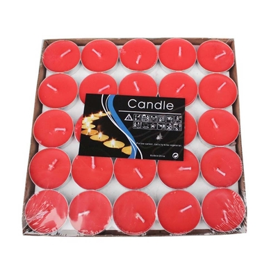 Kleurrijke thee licht kaars voor thuis en bruiloft in een enkel pakket maat 4X4X2 cm