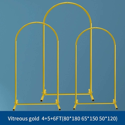 Goud metaal bloemen display frame ronde top achtergrond stand bruiloft welkomst achtergrond bloemen ballon boog
