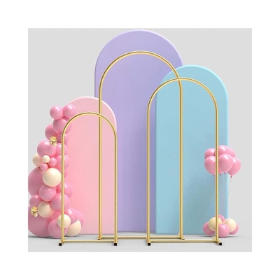 Goud metaal bloemen display frame ronde top achtergrond stand bruiloft welkomst achtergrond bloemen ballon boog