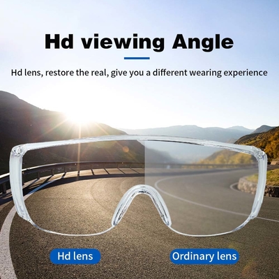 Buitendoor Transparent Wide Vision Sport Veiligheidsbrillen Duidelijk polycarbonaat frame Flankerende ventilatiebrillen