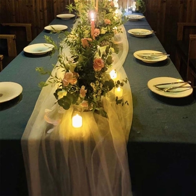 Custom Polyester Tulle Stof Zachte Verf Zuivere kleur Voor Outdoor Wedding Decoration