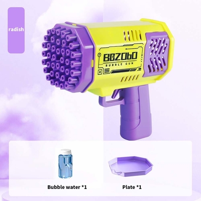 Bubbelpistool raket 69 gaten zeepbellen machine kerstcadeau pistool vorm automatische blazer met licht speelgoed voor kinderen