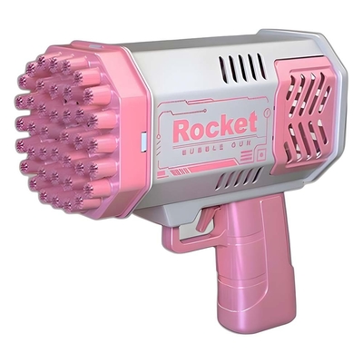 Bubbelpistool raket 69 gaten zeepbellen machine kerstcadeau pistool vorm automatische blazer met licht speelgoed voor kinderen