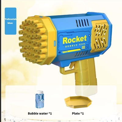 Bubbelpistool raket 69 gaten zeepbellen machine kerstcadeau pistool vorm automatische blazer met licht speelgoed voor kinderen