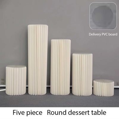Acrylische cilindrische opvouwbare desserttafel in aangepaste vorm voor papiervouwen Gelegenheid Huwelijk Verjaardagsfeest Decoratie