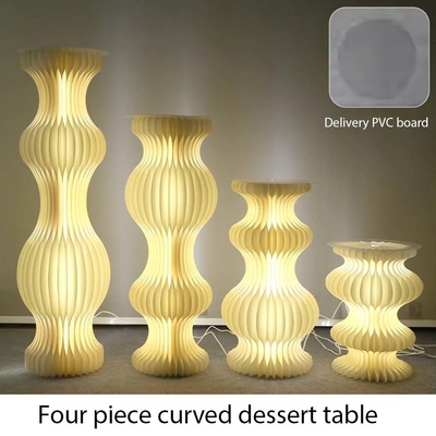 Acrylische cilindrische opvouwbare desserttafel in aangepaste vorm voor papiervouwen Gelegenheid Huwelijk Verjaardagsfeest Decoratie