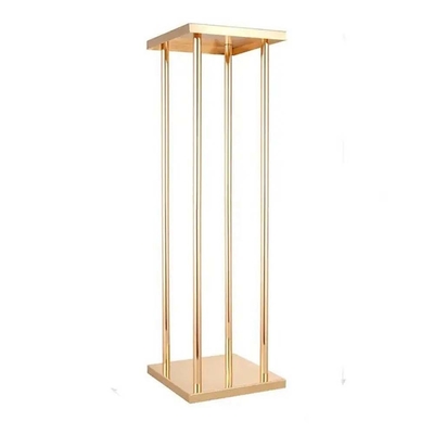 Metalen goud bruiloft bloem stand vaas voor middelstukken Home middelstuk kolom Geometrische hoge stijl