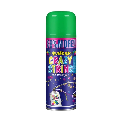 Schotbereik 5-8m Economisch kleurrijke streamer en dom gek string spray voor festival decoraties