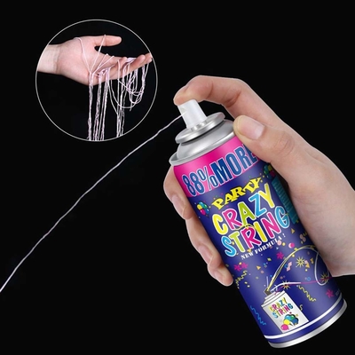 Schotbereik 5-8m Economisch kleurrijke streamer en dom gek string spray voor festival decoraties